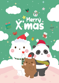 Merry Christmas Kawaii Green