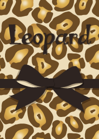 Leopard print and ribbon: Black & Brown