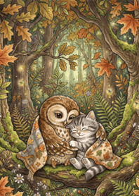 stampAI-Owl and Cat-yVz0S6