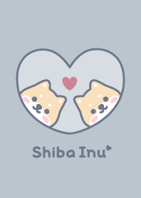 Shiba Inu Heart - Dullness Blue
