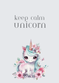 Keep Calm Unicorn (Gray)