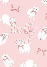fluffy cat pink
