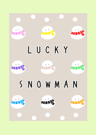 NINE LUCKY SNOWMEN/SNOWMAN/YELLOW GREEN