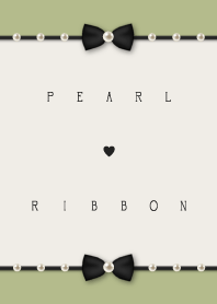 Pearl ribbon - natural green -