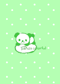 Panda colorful - green Polka dots 2