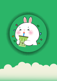 Simple White Rabbit Love Green Color(JP)
