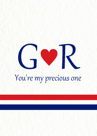 G&R イニシャル -Red & Blue-