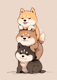 可愛的柴犬疊羅漢2