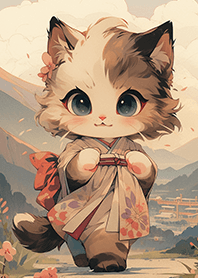 浮世繪-和服貓咪公主❤