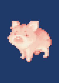 Porco Pixel Art Tema Bege 05
