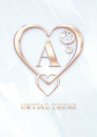 [ A ] Heart Charm & Initial  - Blue G
