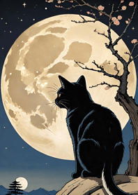 Cat under the Moon 9D3823