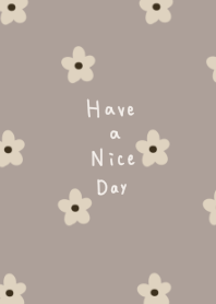 Dull beige and floral pattern.