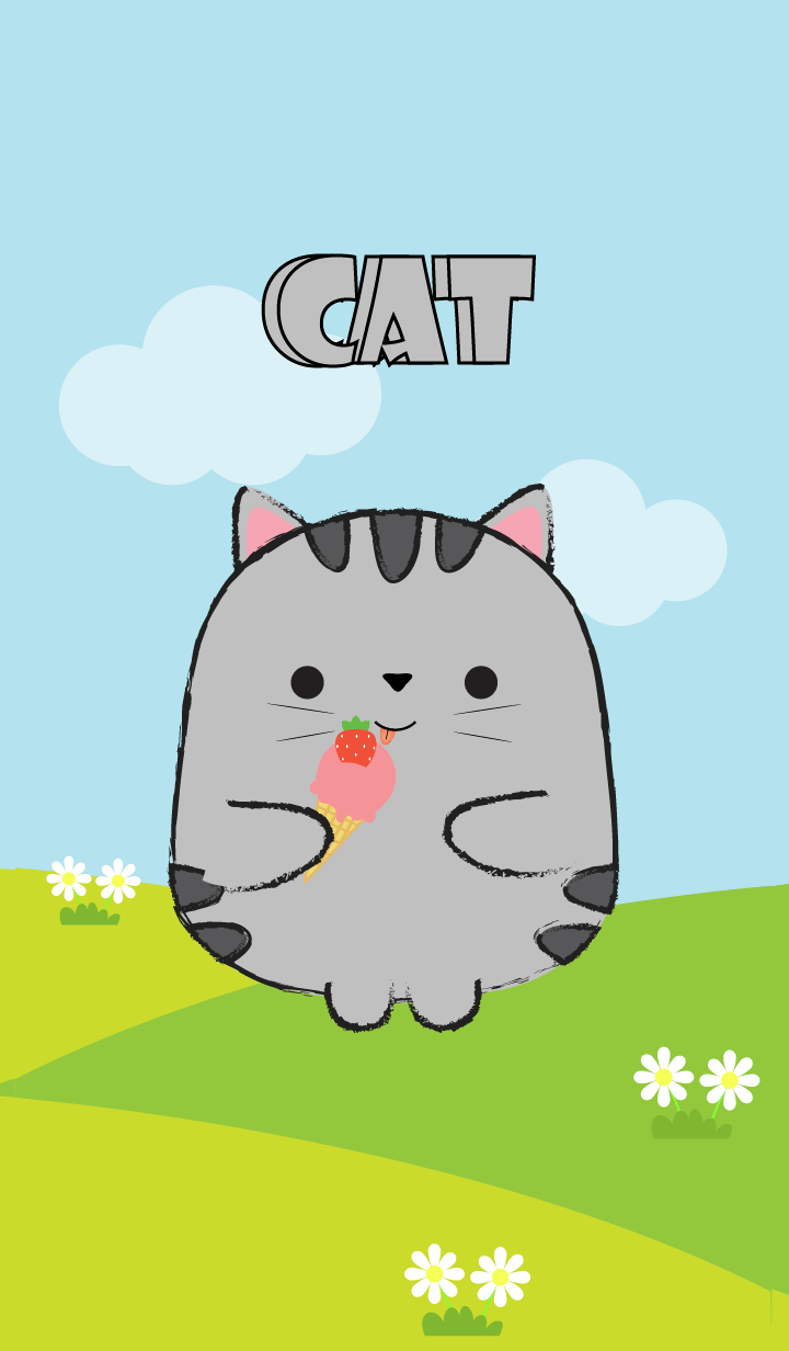 Pretty Fat Gray Cat Theme