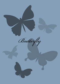 Butterflies flying(Morandi Blue)
