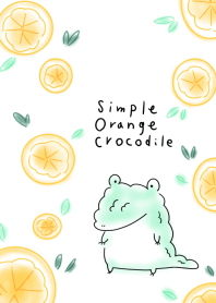 シンプル オレンジ わに
