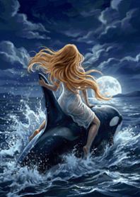 stampAI-killer whale and girl-RDiXjG
