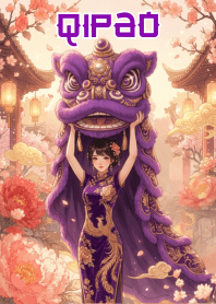 Purple Phoenix Qipao & Lion