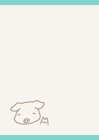 Laid back Pig on blue