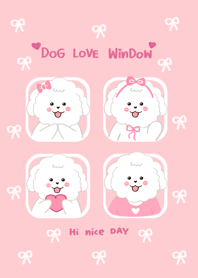 Dog love window minimal pink cute jp