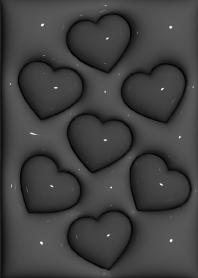 ぷっくりハート柄[ブラック]