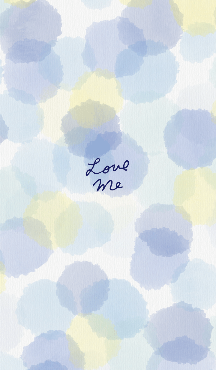 Watercolor polka-dotted LOVE ME4