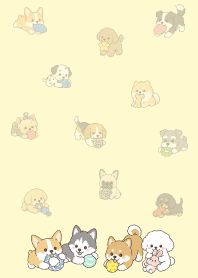 Dogs love to play.white2