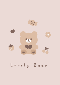 Bear and items/pink beige LB
