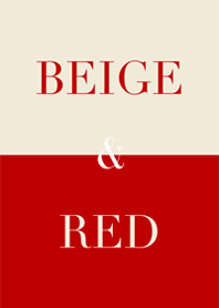 beige & red