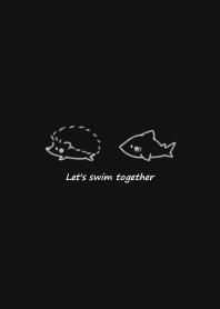 ハリネズミとサメ -ブラック- swim