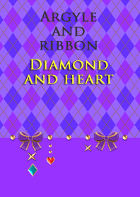 Argyle and ribbon<Diamond and heart>
