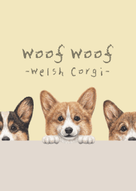 Woof Woof- Welsh Corgi 01 -CREAM YELLOW