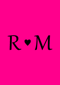 Initial "R & M" Vivid pink & black.