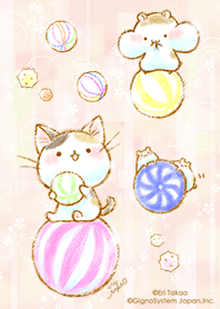 candy and cat and hamster