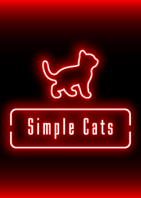Simple kitten cats : neon light red