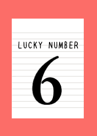 LUCKY NUMBER 6 NOTEBOOKj-VERMILION