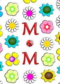 Initial M M / Flowers - English