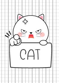 Simple Angry White Cat