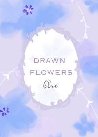 Drawn flowers summer blue