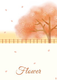 Flower007-2 Cherry blossoms/Brown/Yellow