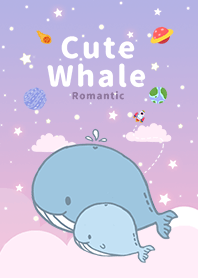 浩瀚宇宙 寶貝鯨魚 浪漫漸層 紫