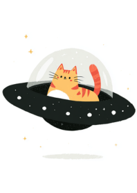 漂浮星環裡的橘貓守望