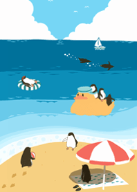 penguin summer sea #pop