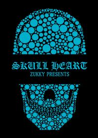 SKULLHEART2 POLKA Dot TURQUOISE BLUE