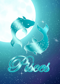 Pisces Clover Moon right blue