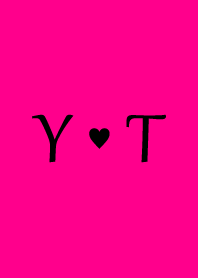 Initial "Y & T" Vivid pink & black.
