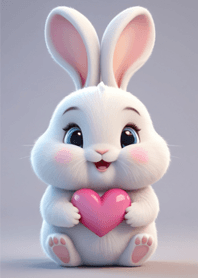 Little rabbit with pink heart
