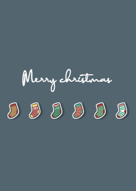 christmas socks - dark steel blue