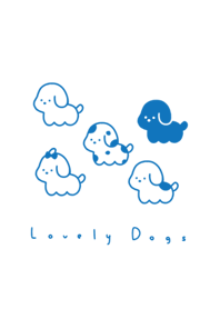 5 dogs (pattern)/white blue