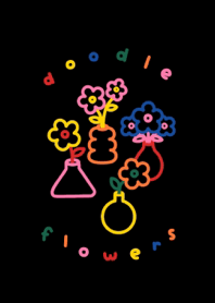 TM X DOODLE FLOWERS BLACK